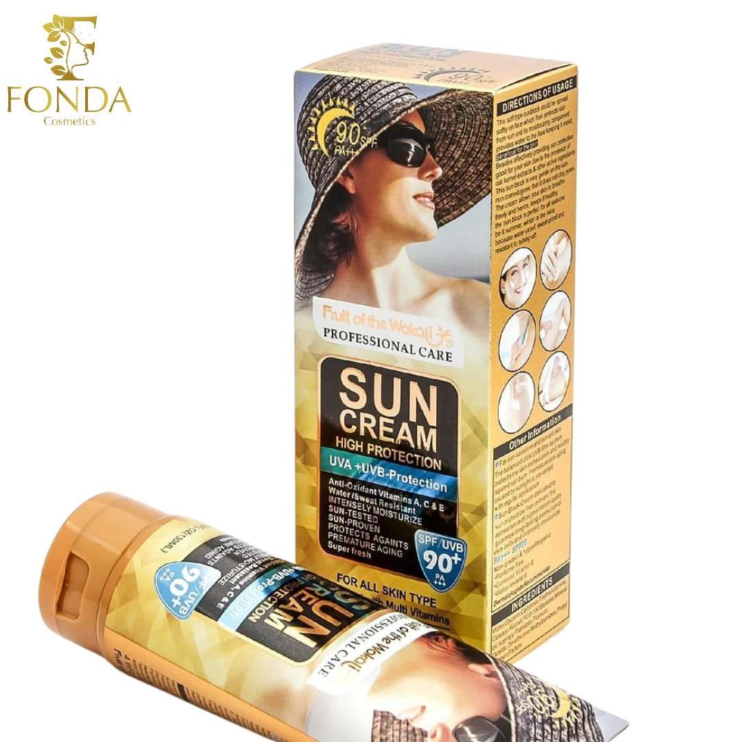 كريم واقي الشمس الذهبي الجديد عالي الحماية SPF 90++Fruit Of The Wokali SunCream