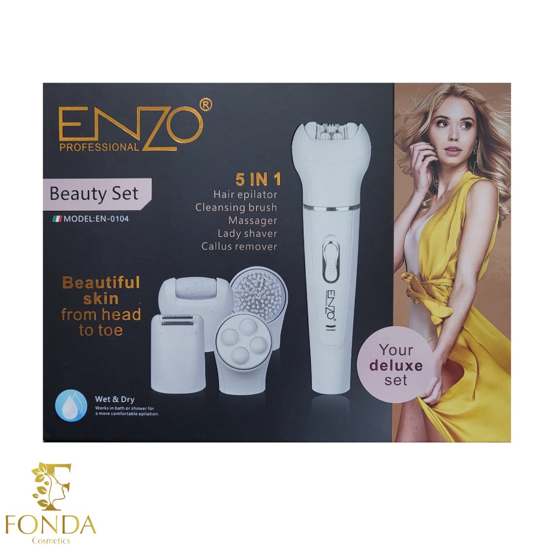 ماكينة إزالة الشعر إنزو 5 قطع Enzo Professional Beauty Set 5 In 1 - Fonda Cosmetics