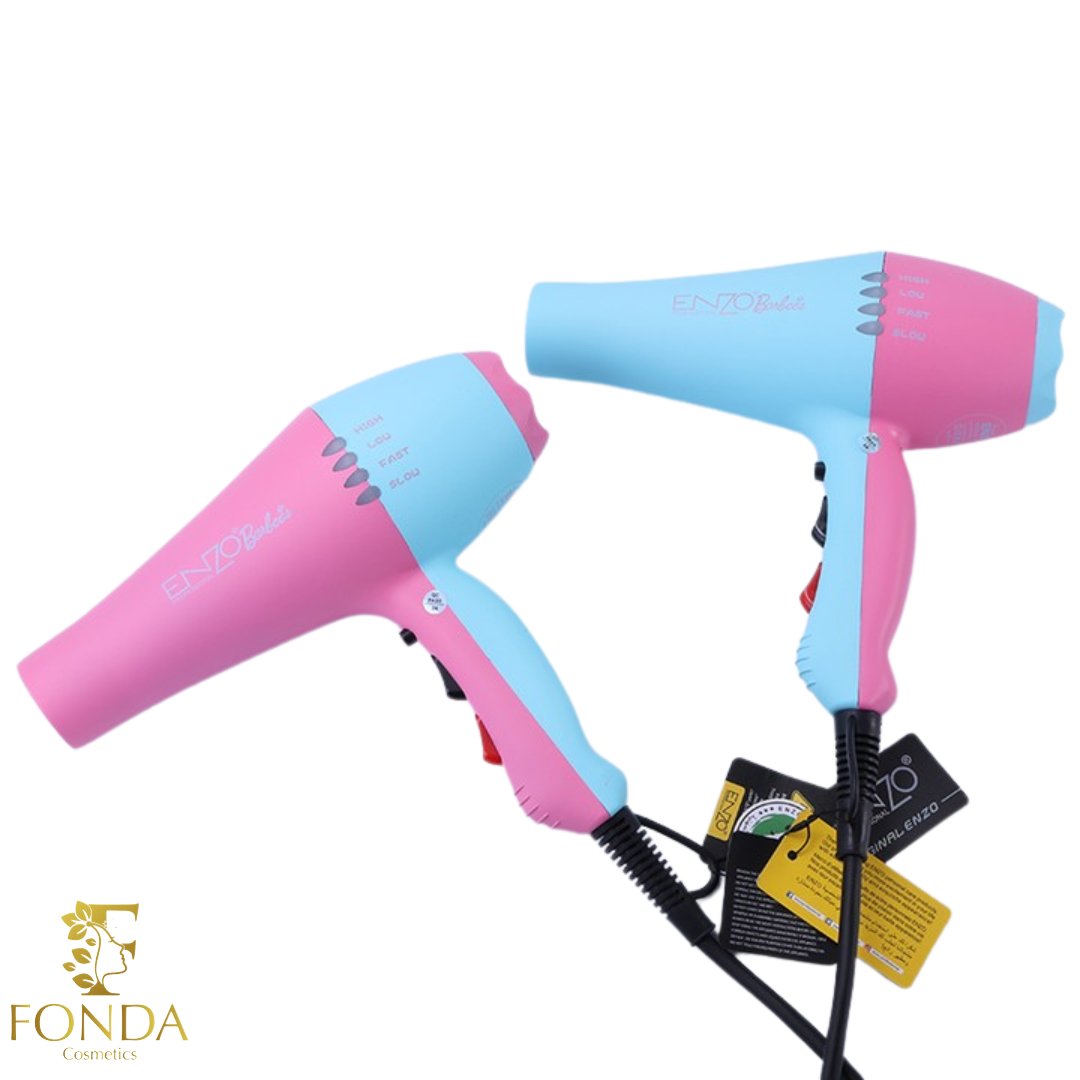 سشوار إنزو الجديد إصدار باربي Enzo Barbie Hair Dryer - Fonda Cosmetics