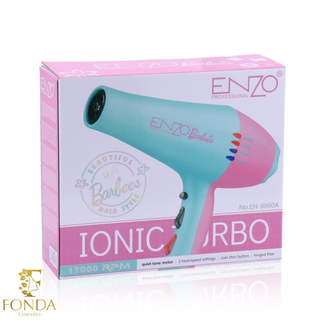 سشوار إنزو الجديد إصدار باربي Enzo Barbie Hair Dryer - Fonda Cosmetics